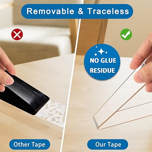 Miniatura 3 de Cinta de montaje de doble cara resistente, 1 x 198 pulgadas, nano cinta extraíble y sin rastros para exteriores e interiores, cinta adhesiva fuerte