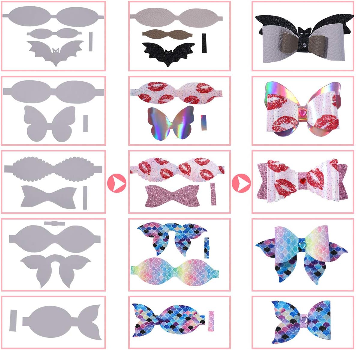LITCHI Leather Bow Making Kit, Faux Leather Bow Kit, Faux Leather Bow Making Kit
