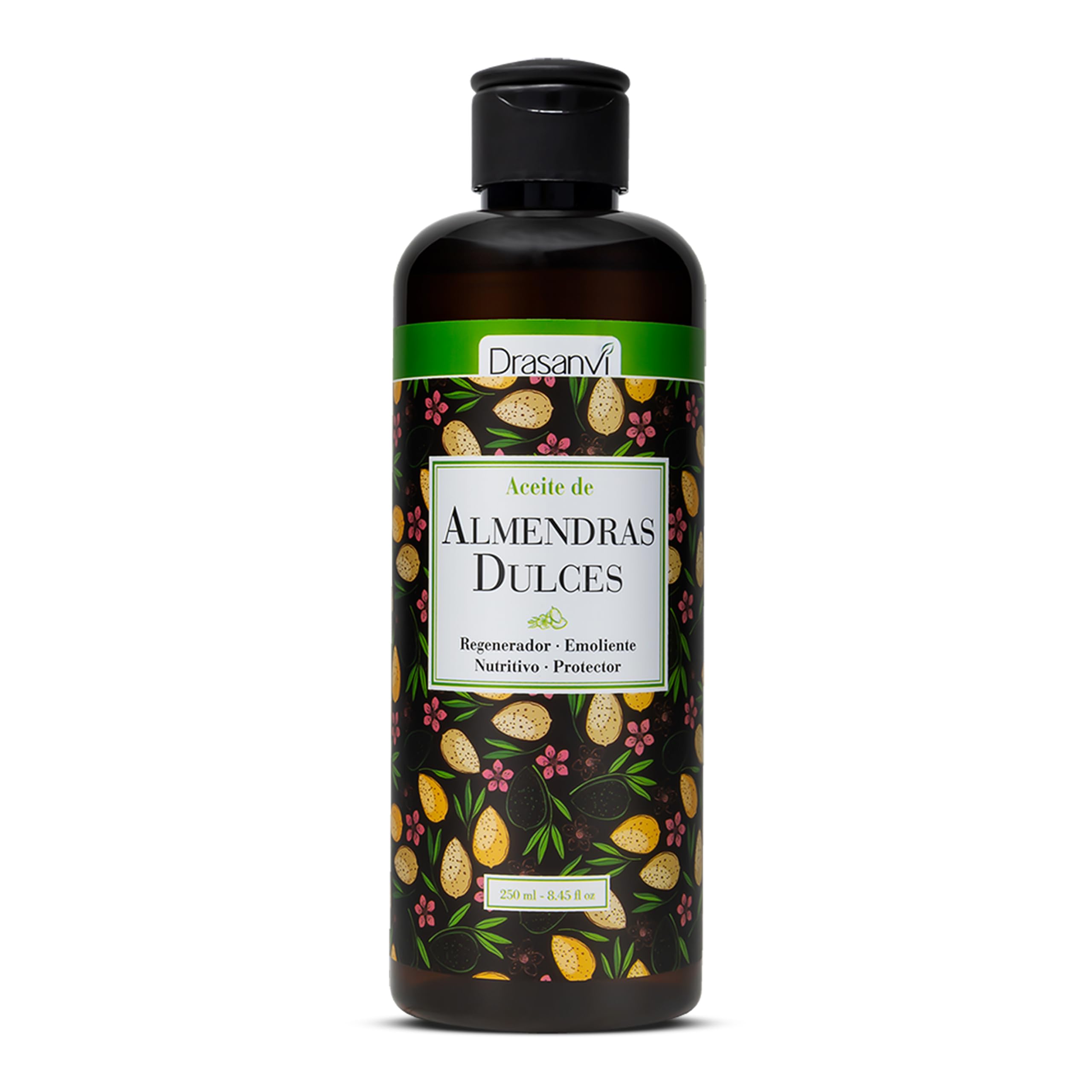 DRASANVI ACEITE DE ALMENDRAS DULCES - Especialmente nutritivo e hidratante - Ayuda a reducir arrugas y estrías - Indicado para todo tipo de pieles - VEGANO - 250ml