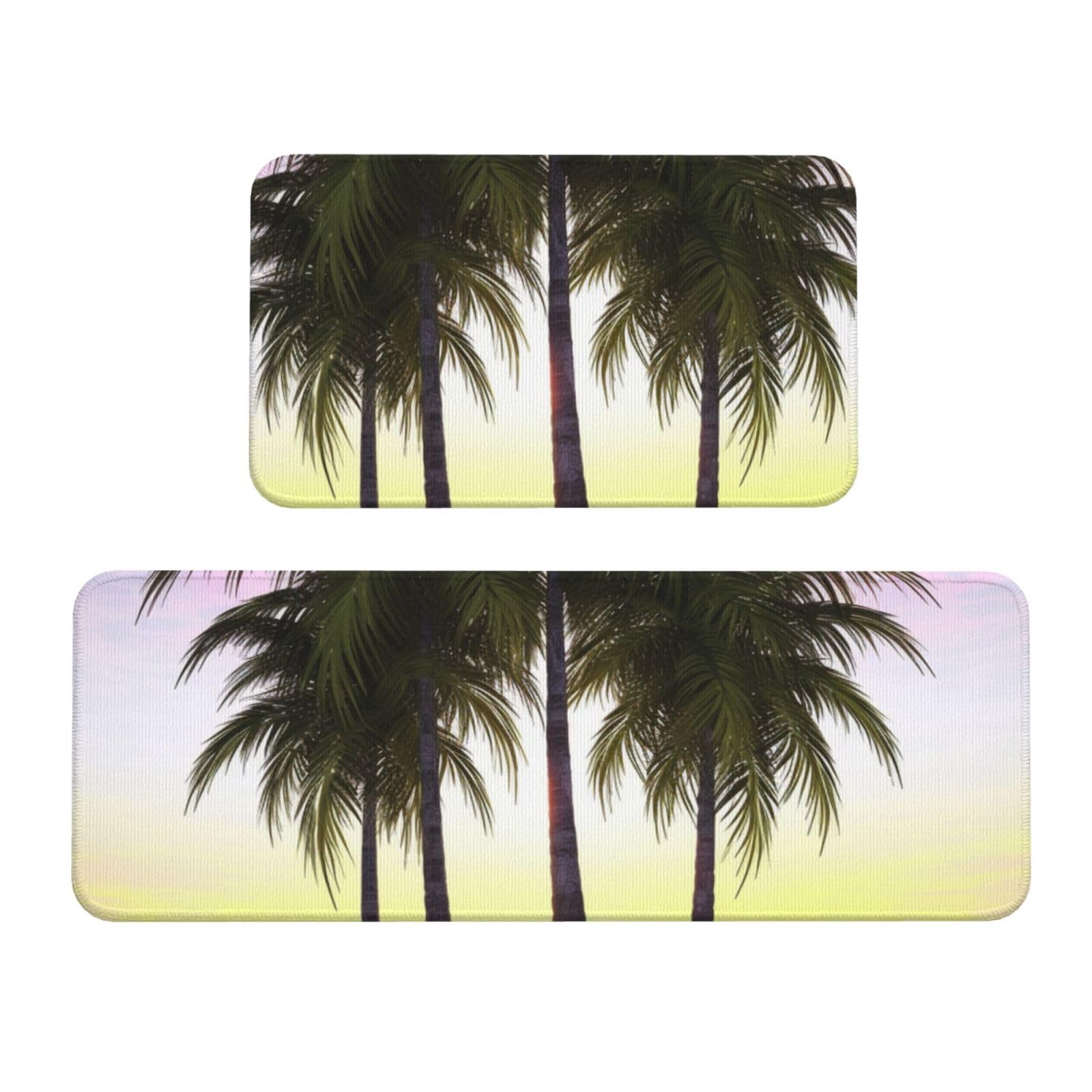 Tapis de cuisine pour évier motif palmier tropical lot de 2