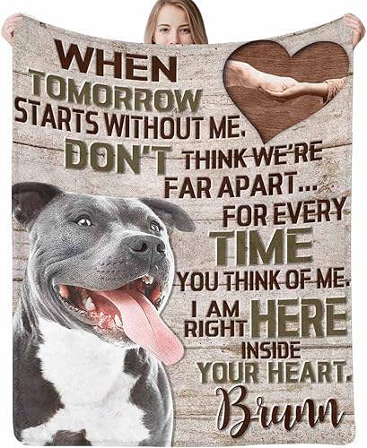 Artsadd Manta conmemorativa personalizada para perros con fotos de perro y nombre, manta conmemorativa personalizada para mascotas, manta de cama