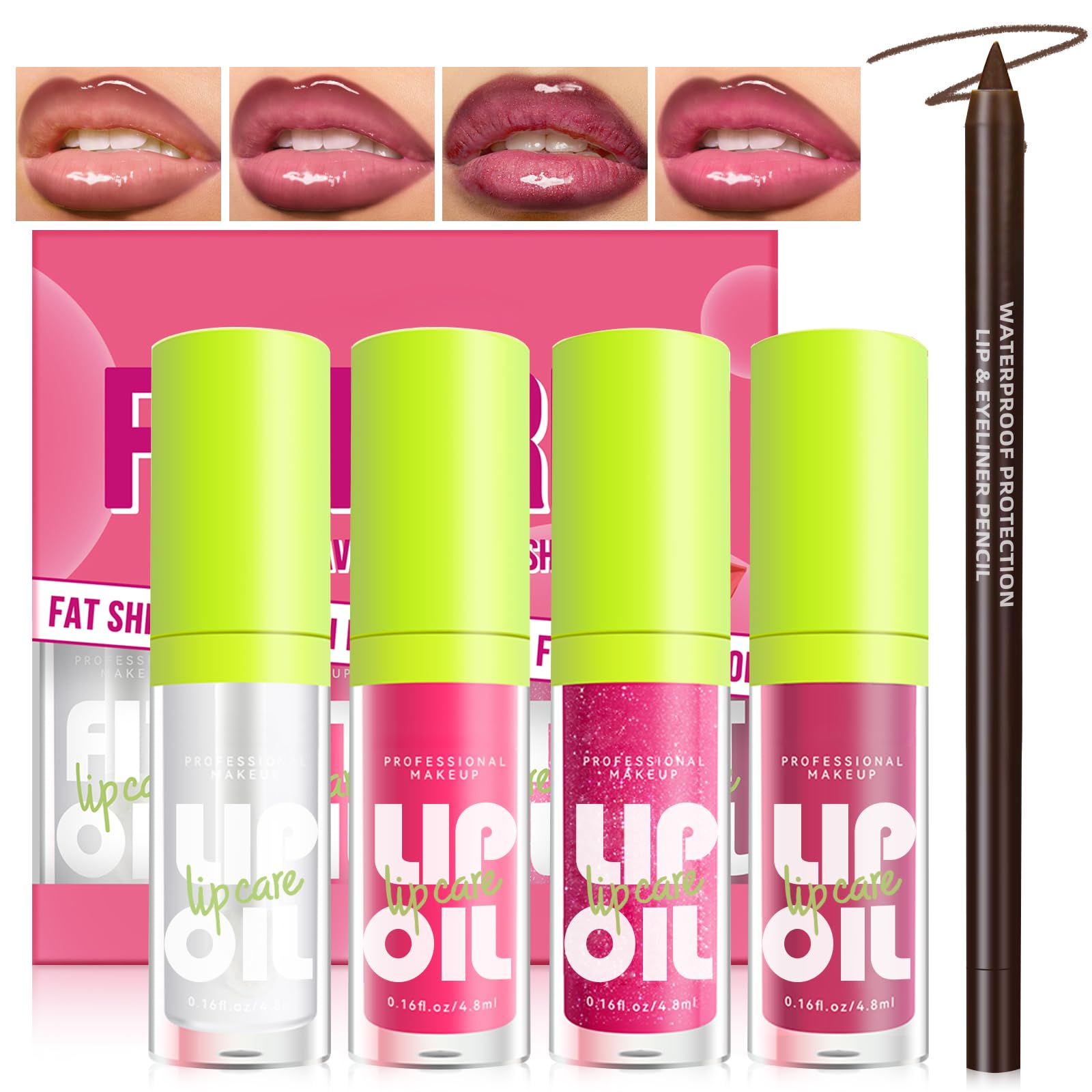 Amazon.com : HOSAILY 4 Colors Hydrating Lip Oil Plumping + Lip