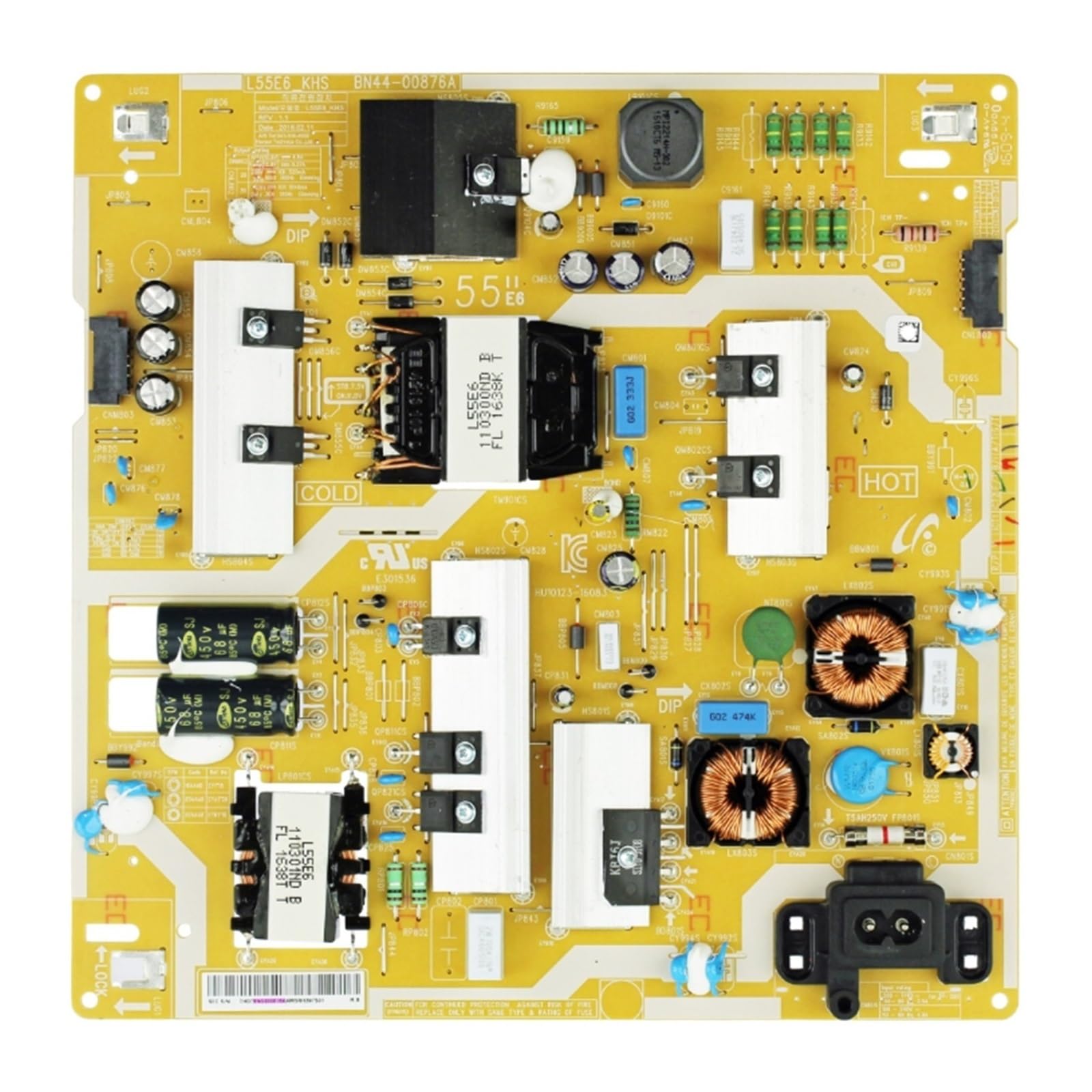 LQIYLQNR BN44-00876A L55E6_KHS TV Power Board, Compatible For Samsung, UN49MU7600F UN49MU7000F UN55KU750DF UN55MU7600E UN55KU7500F UA55MU6400W, TV Power Board