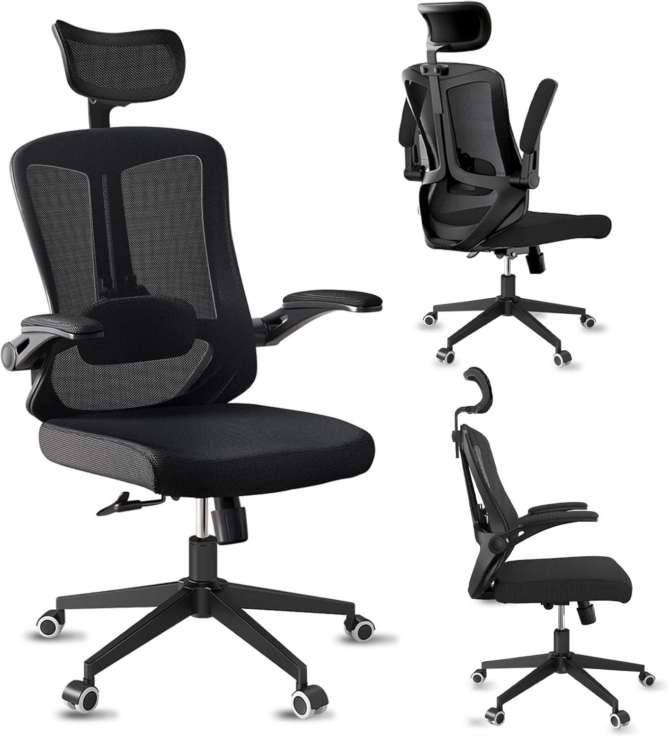 Comfortable Workplace Chair, House Ergonomic Desk Chairs, Excessive Again Gaming Mesh …