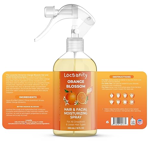 Miniatura 7 de Locsanity Cabello de azahar puro y facial hidratante diario y refrescante en aerosol para rastas, hermanas, microcerraduras, rastas de niebla fina