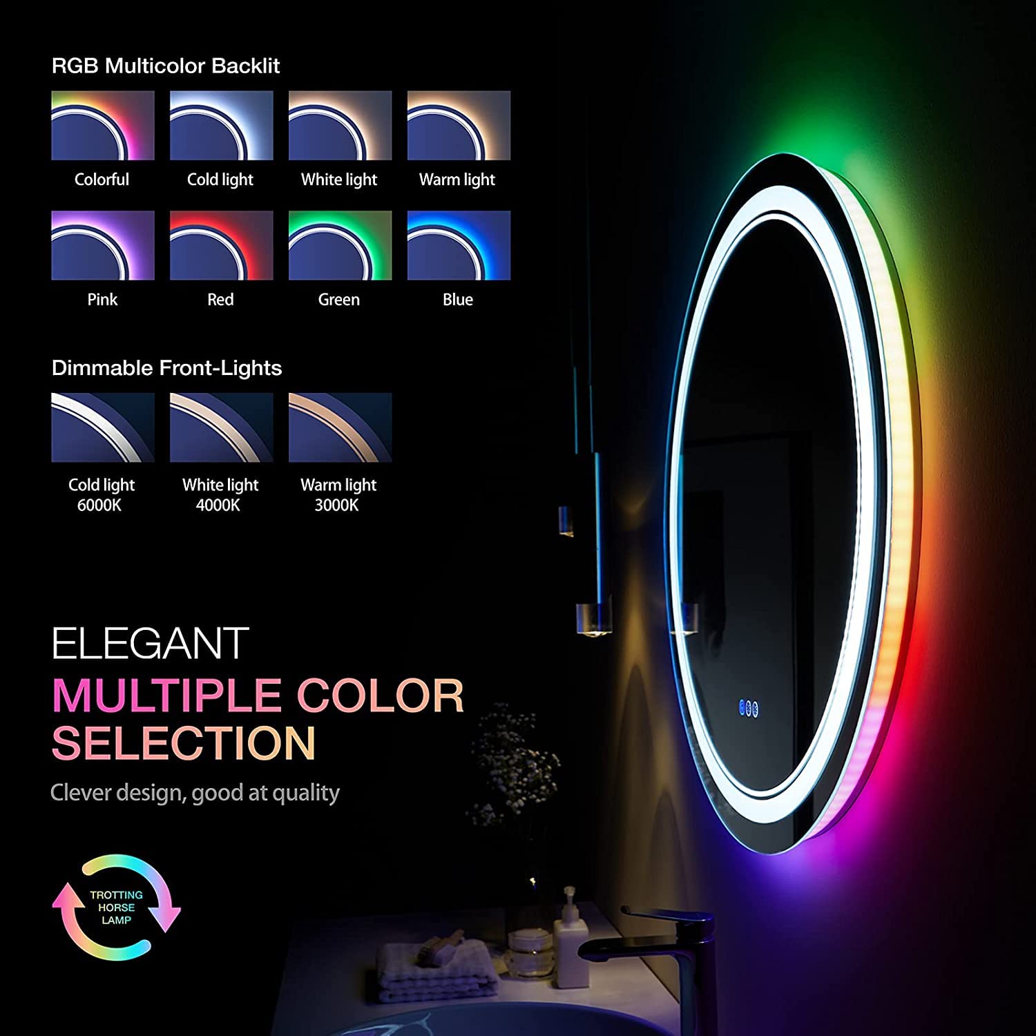 Specchio da bagno LED di forma irregolare T222