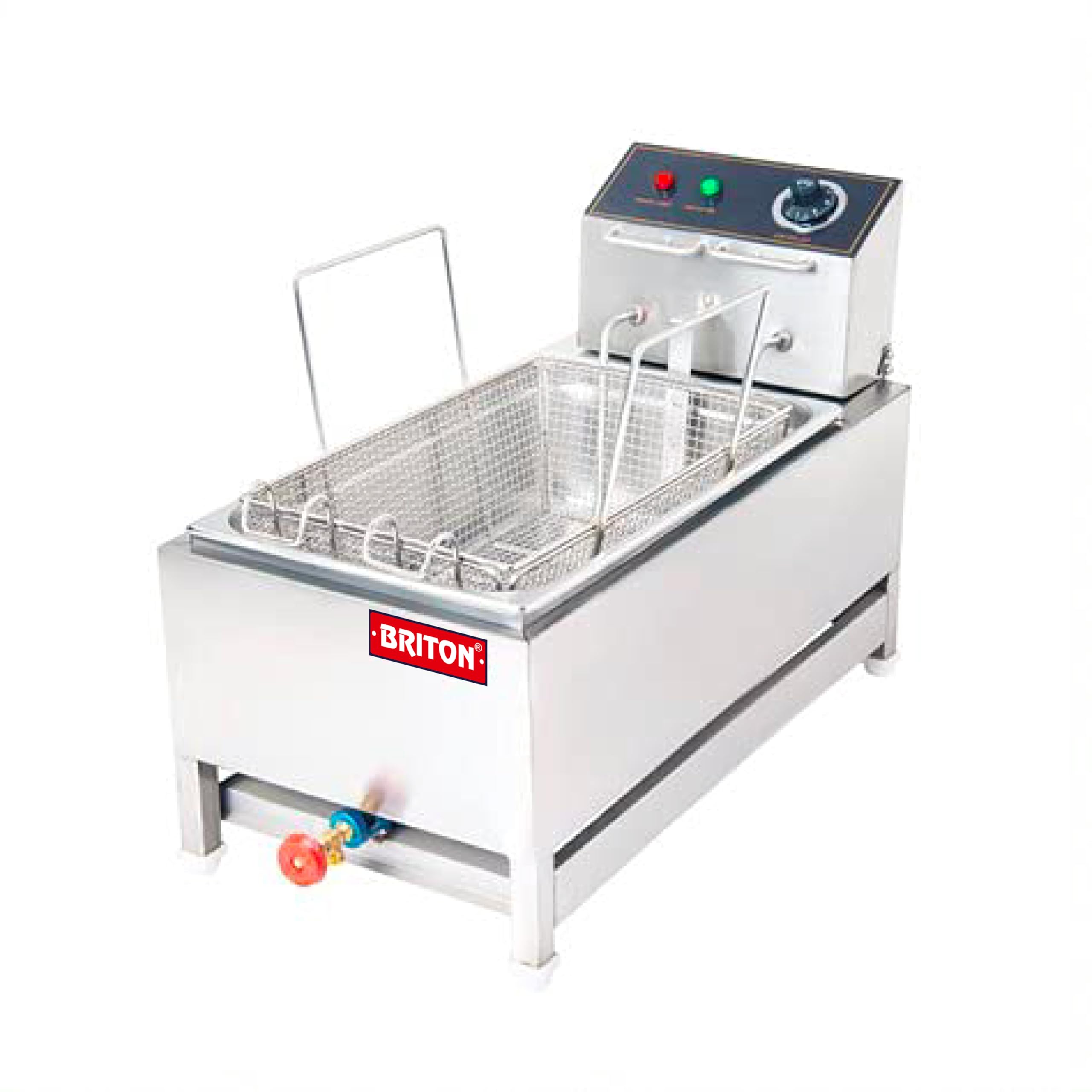 24-Litre vertical Gas and Electric Fryer - Stainless Steel, Dual Heating Modes, Precise Temperature Control for Commercial Kitchens-image-8