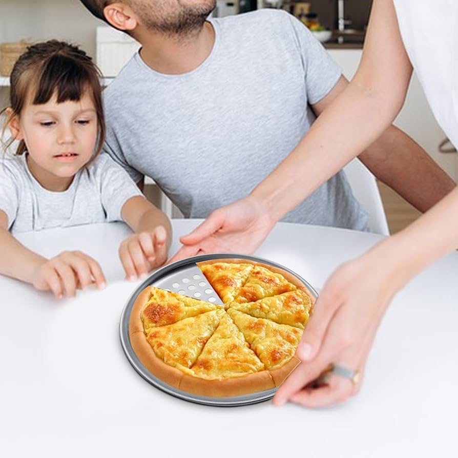 Pizzableche Aus Aluminium (6 Stück) – Ø 20,3 Cm, Mit Löchern, Für Ofen & Grill, Hitzebeständig Bis 220°C