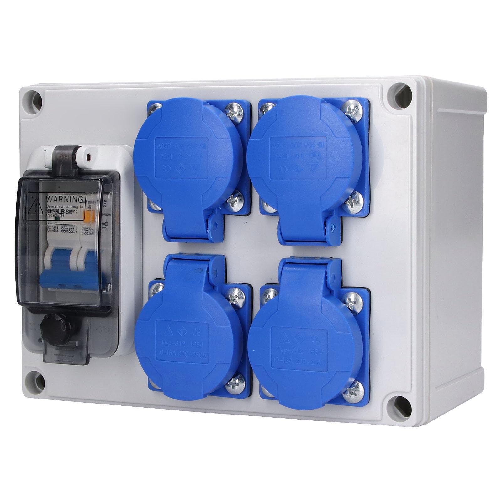 LiebeWH Aussensteckdose Wasserdicht Outdoor Wandsteckdose Doppelsteckdose Deutsche Steckdosenbox 200‑250V Steckdose Mehrfachsteckdose für Den Innen und Außenbereich