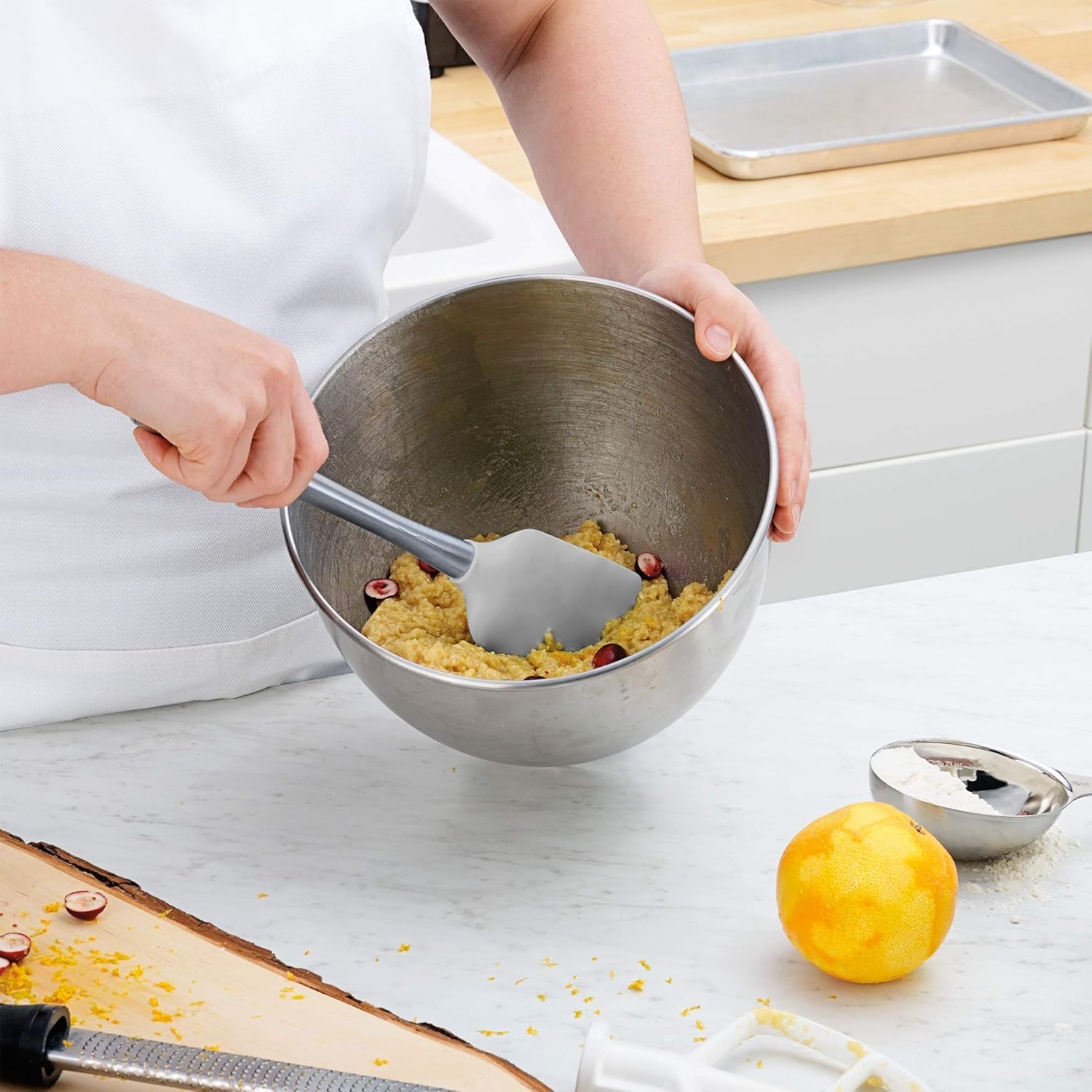 Tovolo Flex-Core Pfannenwender mit Edelstahlgriff, hitzebeständiger und BPA-freier Silikonwenderkopf, sicher für Gusseisen & Antihaft-Kochgeschirr, spülmaschinenfest: Zuhause & Küche