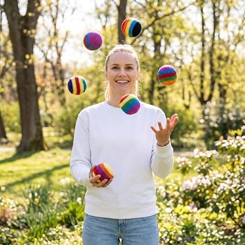 Hand-Knitted Hacky Sacks for Adults - Fun Crochet Kick Bags | Multicolored Geometric Footbag for Juggling & Outdoor Play | Perfect for Parties, Beach, Backyard (6 Pack)