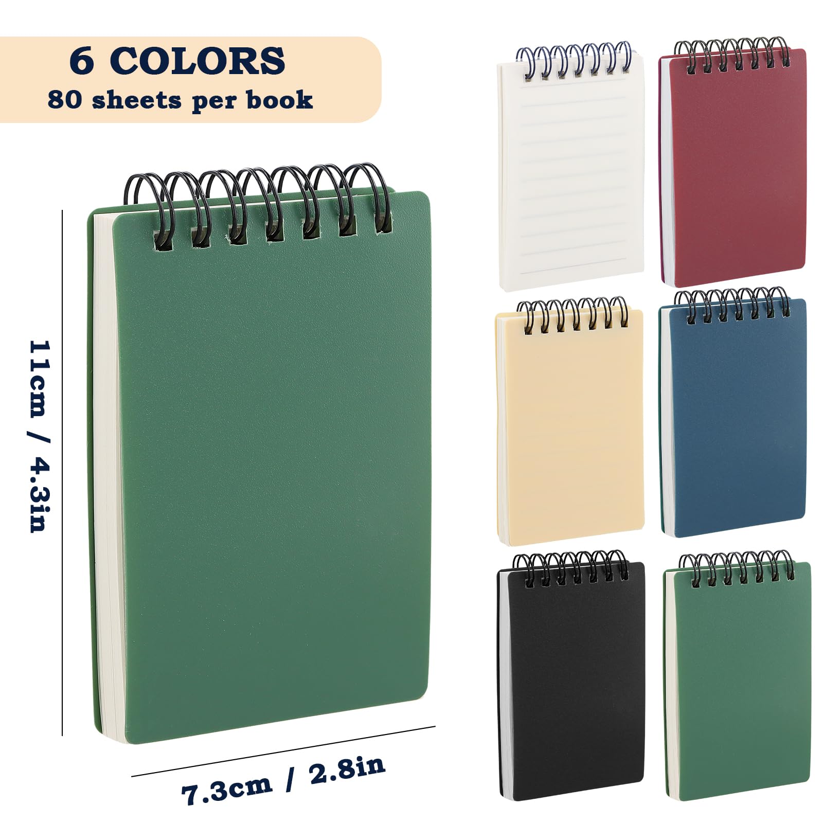3 Pezzi Block Notes Impermeabile In Carta Di Pietra – Mini Taccuino 7,6x12,7 Cm Con Righello, Per Esterno E Viaggi