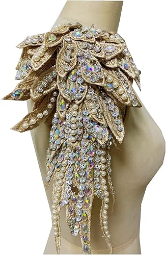 Miniatura 4 de Hecho a mano de 18 colores para coser en diamantes de imitación perlas, alas de ángel tridimensionales, apliques de encaje, cuentas de costura a