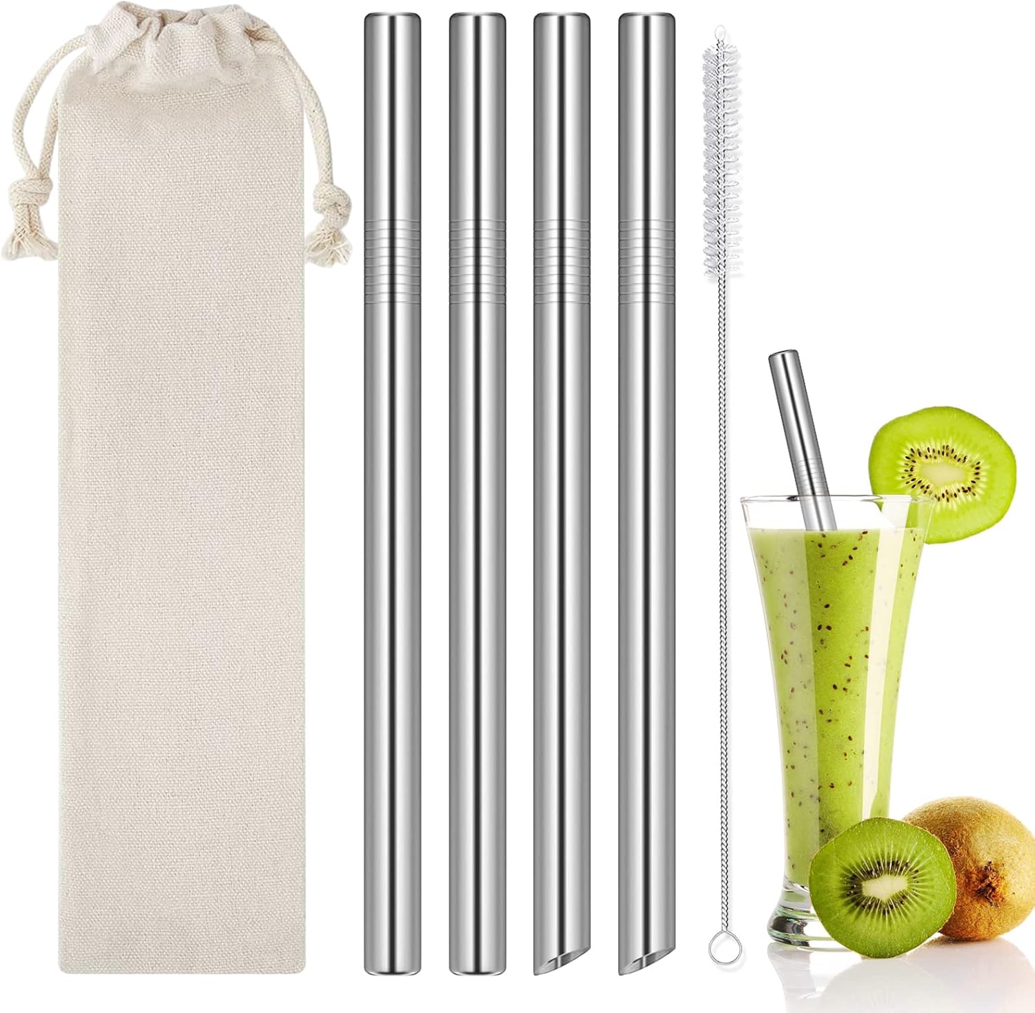 Reusable Boba Straws Thick Straws [Extra Wide ] Milkshake Straws
