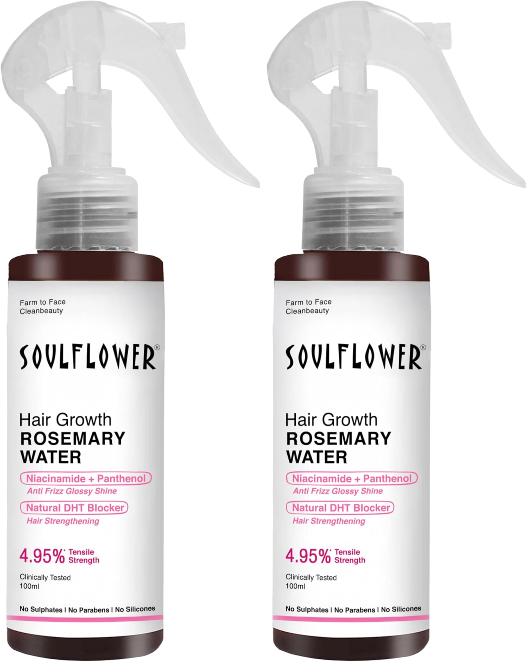 Soulflower Rosemary Water spray with mint| For Hair growth, Hair fall control, Scalp health, Hair damage protection, Anti frizz| Rosemary, Niacinamide & peppermint Oil | Men & Women | 100ml-image-39
