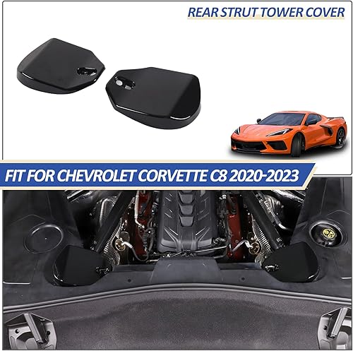 Miniatura 5 de Cubiertas de torre de puntal trasero compatibles con Chevrolet Corvette C8 2020-2023, cubierta de torre de ABS que absorbe los golpes, cubierta del