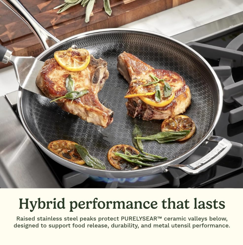 Cuisinart Skillet Set PurelySear Hybrid Tri-Ply Stainless Steel 6 Pc - image 3