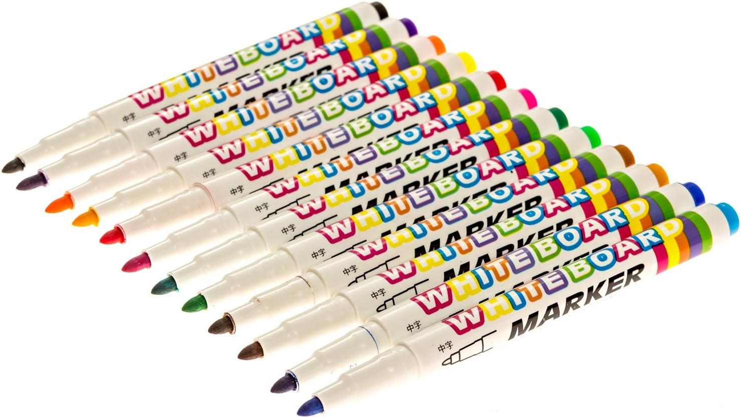 Dry Erase Whiteboard Markers - 12 Pack - Thin Style