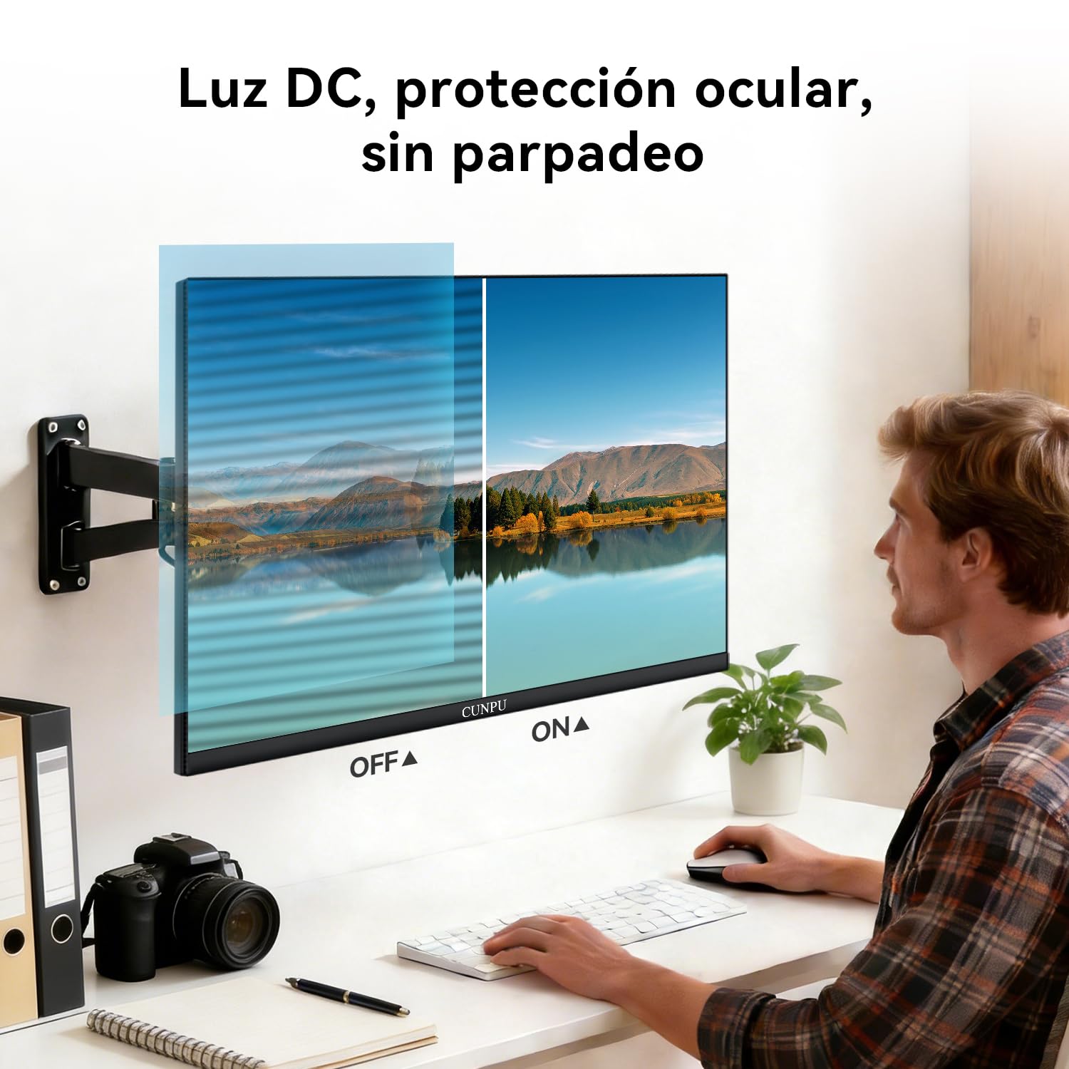 CUNPU Monitor 4K UltraHD 32 Pulgadas, SRGB 100%, Adaptive Sync., 2X HDMI2.0 2X DP1.4, 16:9, VESA(100 * 100mm), HDR10, HDMI/DP, Negro