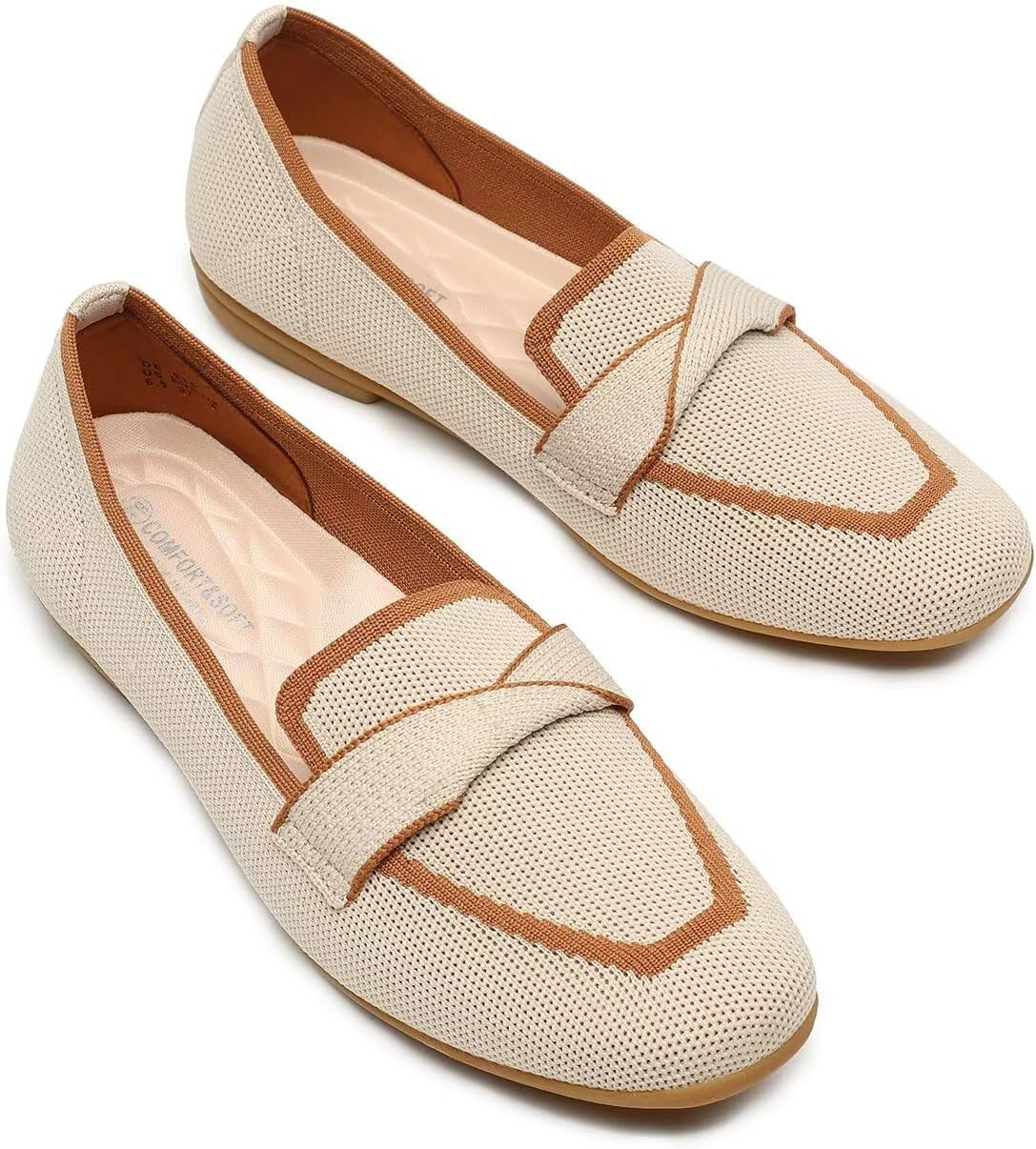 Women's Slip-on Loafer Soft Flats Comfort Knit Walking Office Work Penny Driving Dress Shoes