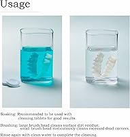 Vista 6 de Cepillo de dientes para dentadura, 4 piezas, cepillo de limpieza para el cuidado de la dentadura, cepillo de dientes de doble cara, cerdas de varias