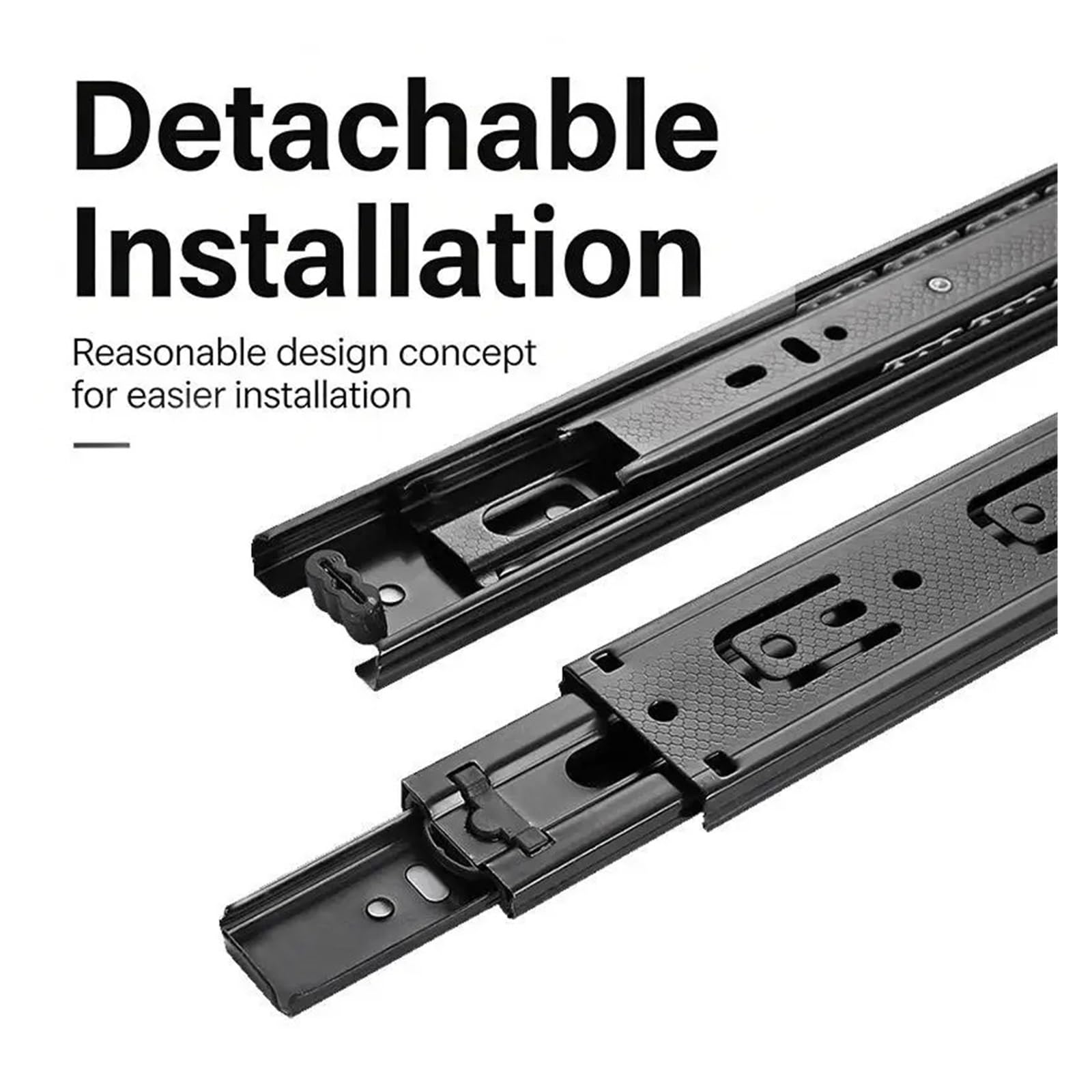 Guías para cajones con cojinetes de bolas montados 1 Par De Guías Cajón Extensión Completa Silenciosas Y Resistentes For Taller Muebles(18inch)