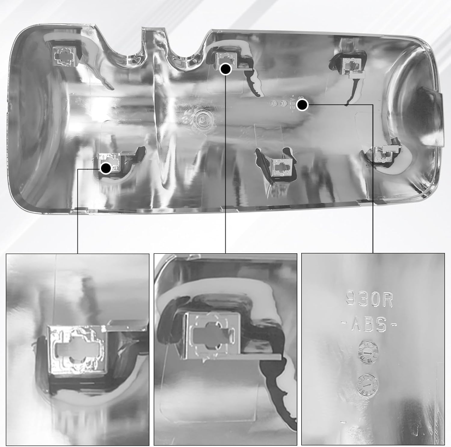 Chrome Door Mirror Covers Fit for 2013 2014 2015 2016 2017 2018 2019 2020 Kenworth T680 T880 W990 (Driver and Passenger Side)