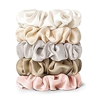Vista 49 de LILYSILK Coleteros de seda para prevenir el encrespamiento y las roturas - Sujetadores de cola de caballo de seda de morera, gomas elásticas