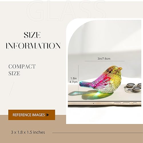 Miniatura 4 de QFkris Estatuas de pájaros pequeños para decoración del hogar, decoración de pájaros de vidrio soplado para mesa, escritorio de oficina, sala de