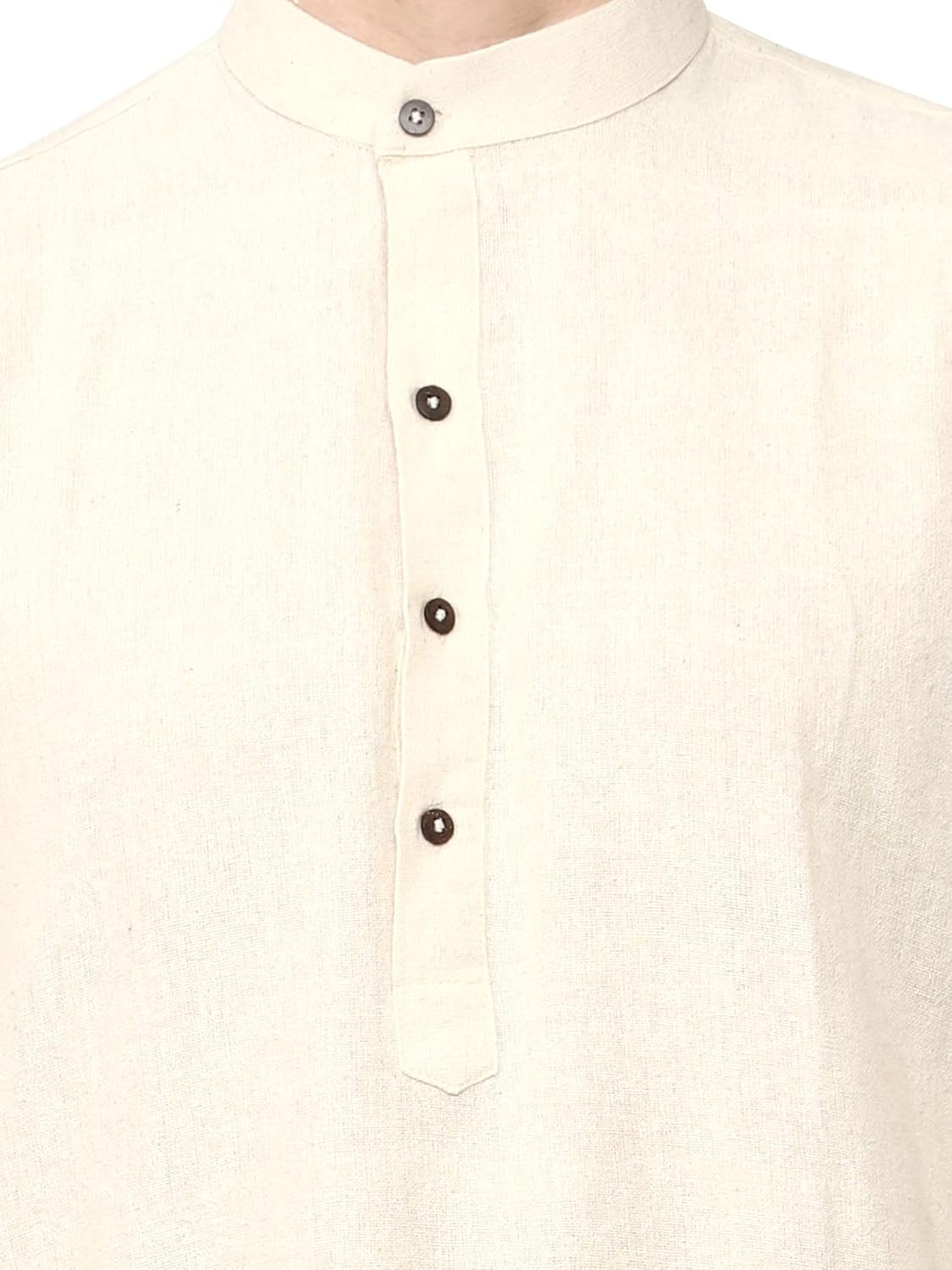 Men Handmade Cotton Round Neck Kurta Top Only Party Fashion Regular Ethinic Wear Indian Dress - Image 5