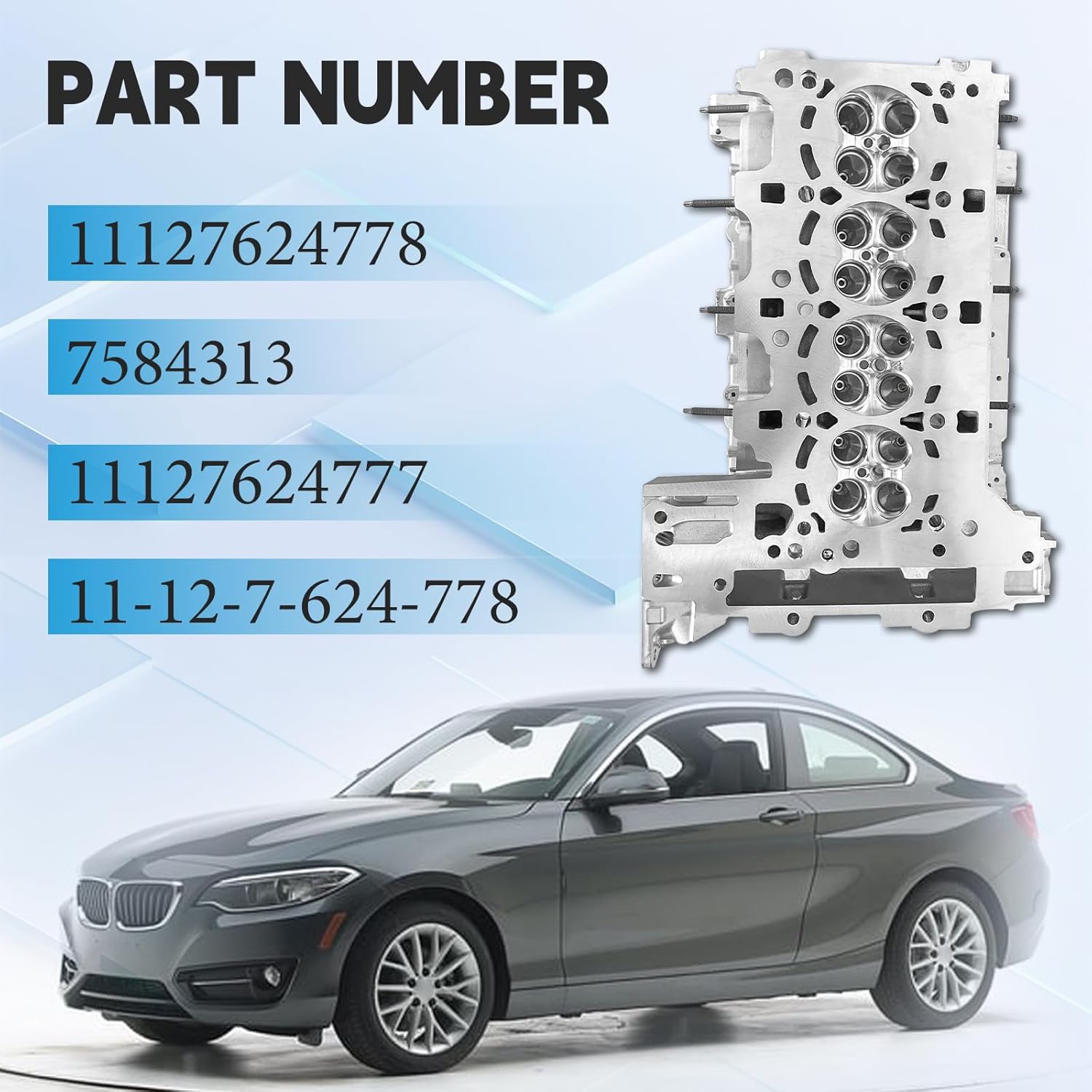 11127624778 Cylinder Head Fits For BMW 328i 420i 428i 520i 528i 220i 228i 320i X1 X3 X4 X5 Z4 N20 N26 2012-2017 1997cc Turbocharged 2.0L 11127624777