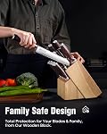 PAUDIN Kitchen Knife Set with Block, Professional Knives Set, Chef Knife Set with High Carbon Stainless Steel Blade and Pakkawood Handle, Japanese Knife Set with Gift Box (14 Pcs Knife Block Set)