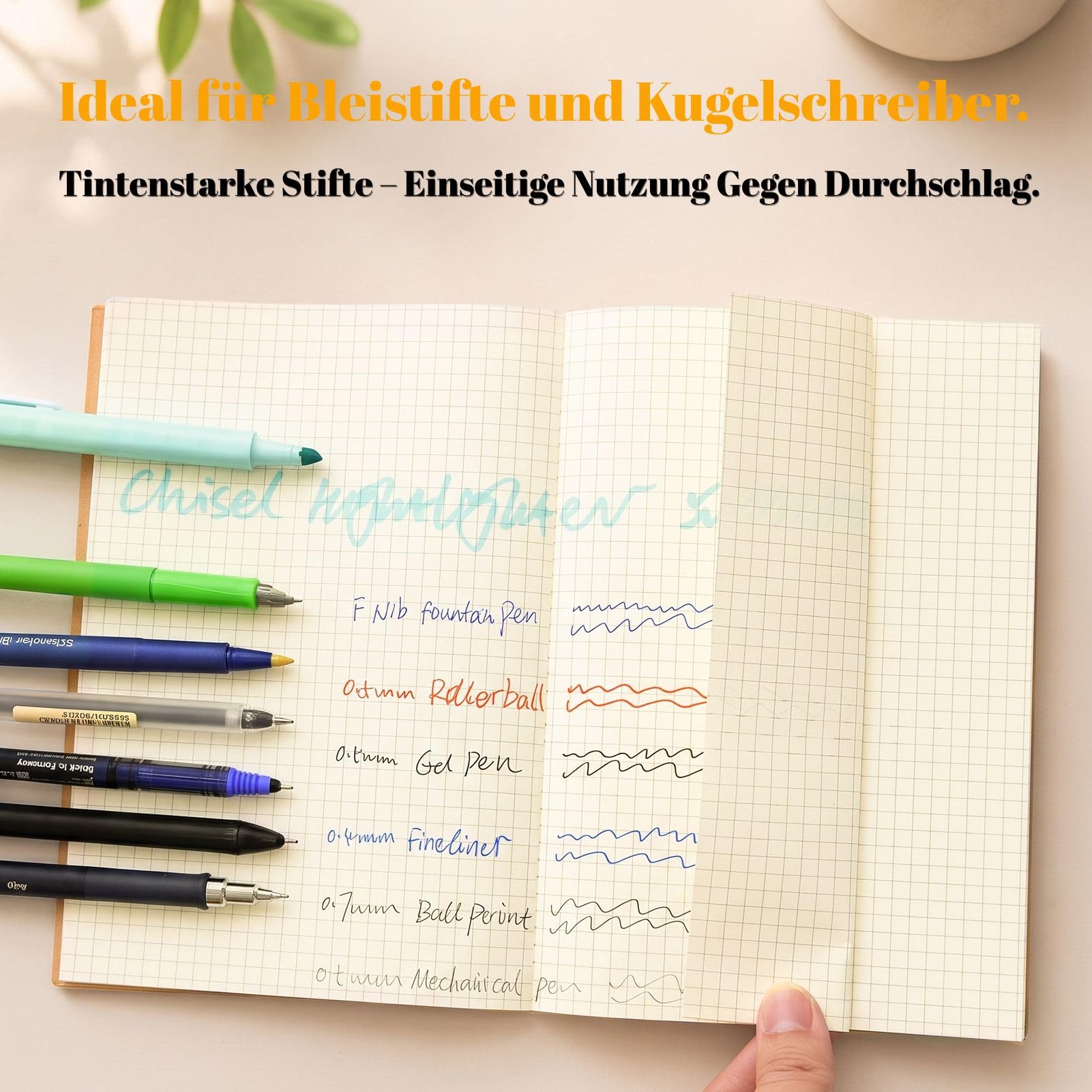 VEESUN Notizbuch A5 Kariert 100er Set Notizheft 30 Blatt Notizblock | Fadenheftung 180° Flach / DIY Kraft Softcover / 80 g/m2 Augenschonendes Cremeweißes Papier fur Büro Zurück zur Schule
