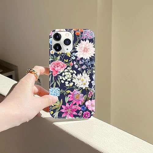 Miniatura 7 de J.west Funda para iPhone 15 Pro Max de 6.7 pulgadas, a prueba de golpes, TPU para jardín, floral, para mujeres y niñas, diseño de flores secretas,