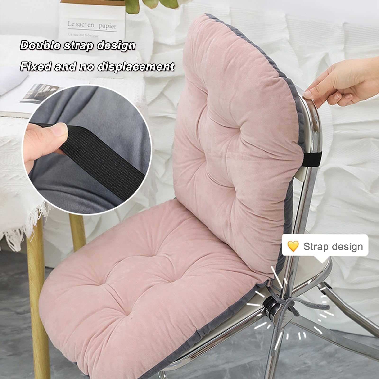 Cojin Silla Oficina de Invierno, Cojin Antiescaras Integrados con Respaldo, Cojines Sillas Cocina de Dormitorio, Cojín de Asiento con Alivio de Presión(Orange)