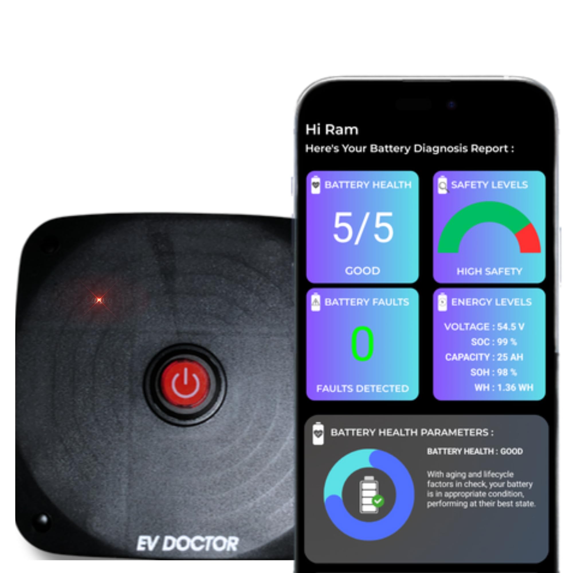 Lithium Battery Tester, for testing any electric vehicle battery with mobile app, with 15 Min Flash Test and detailed battery report-image-0