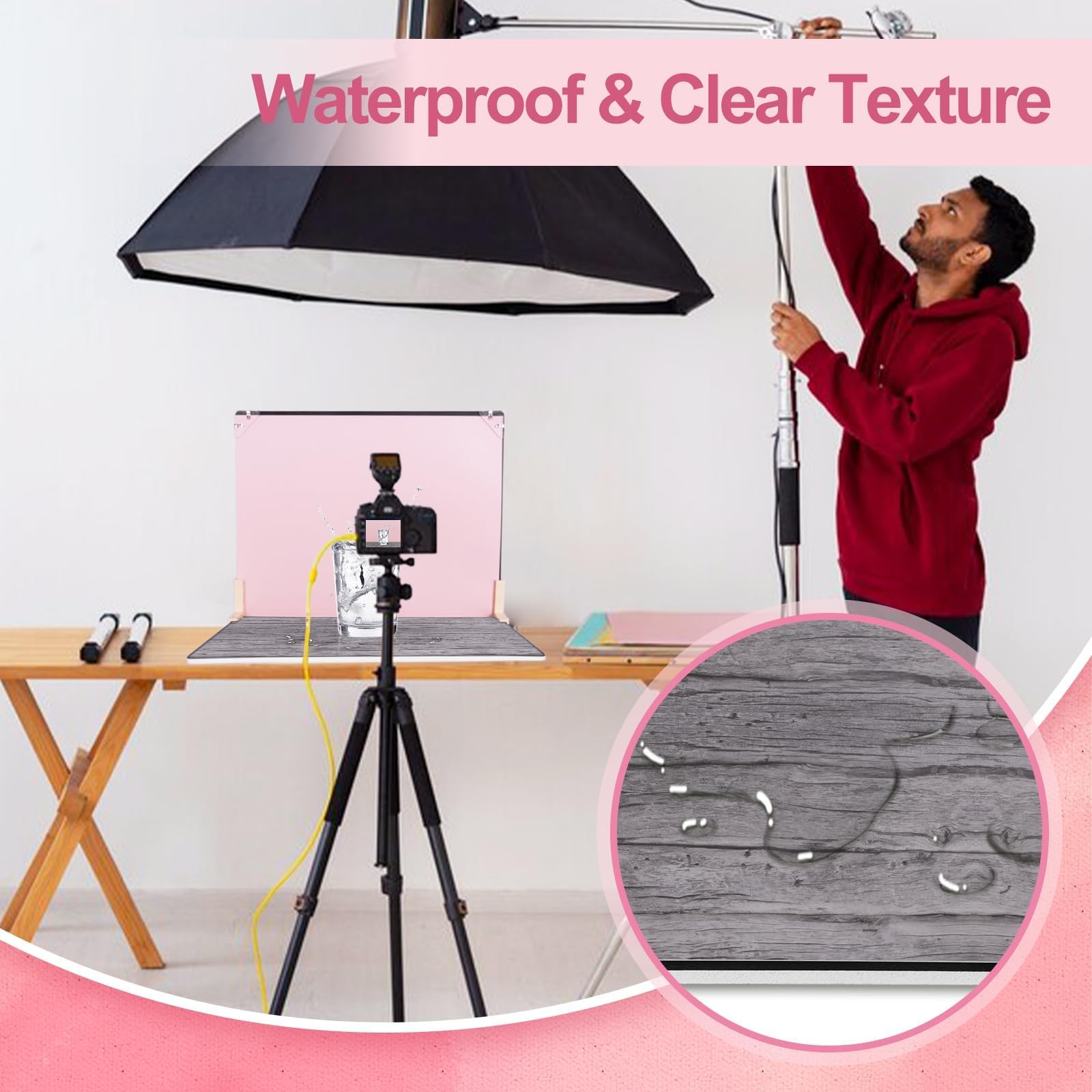 EMART Kit di Fondali Fotografici Alimentari-7 Pcs Entrambi i Lati