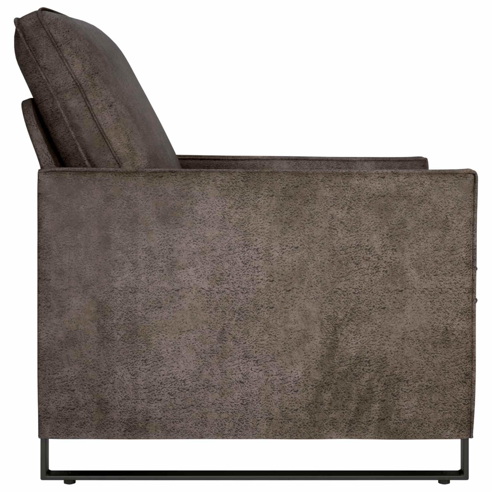 Sofá individual gris oscuro ante sintético 70 x 81 x 82 cm Sillón