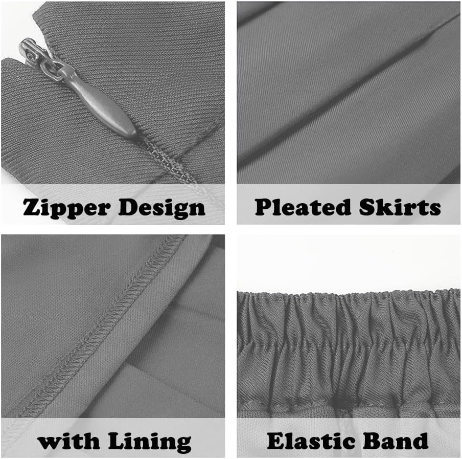 Girls Pleated Uniform Skirt with Shorts, Athletic Tennis Skirts for Baby Girls, Toddler Skort 2T-14