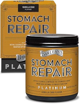 Barlean's Healthy Digestion Bundle, Stomach Repair Gut Health Powder and Organic Digestive Seed Blend Fiber Supplement