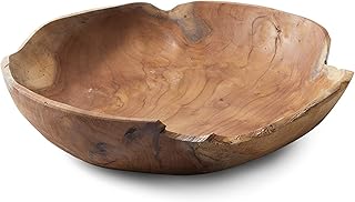 Serene Spaces Living Large Exotic Bali Bowl, Handmade Wooden Decorative Bowl for Décor, Parties, Wedding Centerpiece, Measures 16" Long, 7.1" Wide & 2" Tall