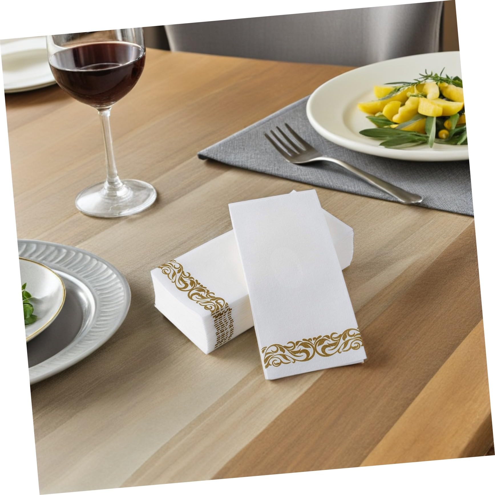 Gatuida 75stücke Servietten Bedruckt Vintage-design Einweg-papierservietten für Teepartys Formelle Abendessen und Festlichkeiten