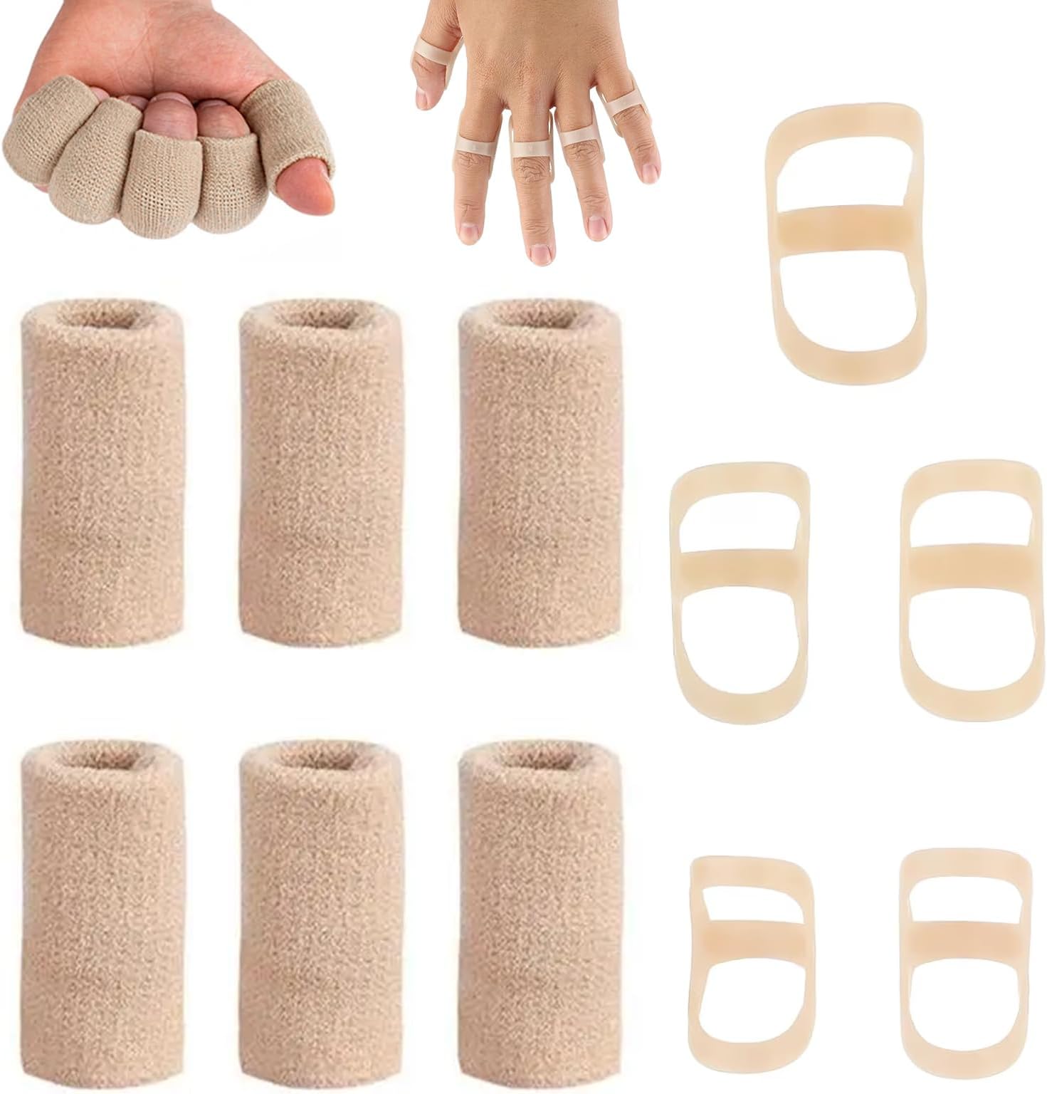 FunnAura 12PCS Finger Splints for Arthritis Kit, Trigger Thumb Splint Brace