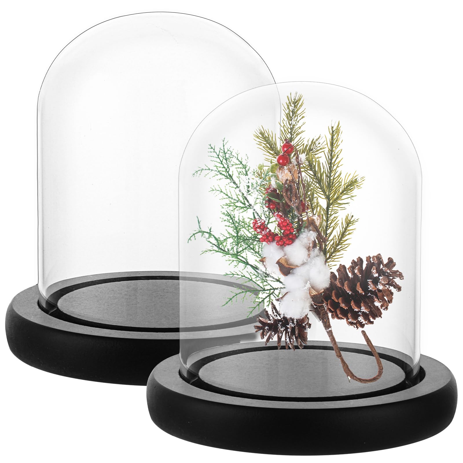 UNICRAFTALE Heldere glazen bel 20 x 15 cm glazen stolp decoratieve glazen koepel cloche verzamelstukken koepel vitrine decoratieve glazen kap voor lichtkettingen tafeldecoratie medailles foto's