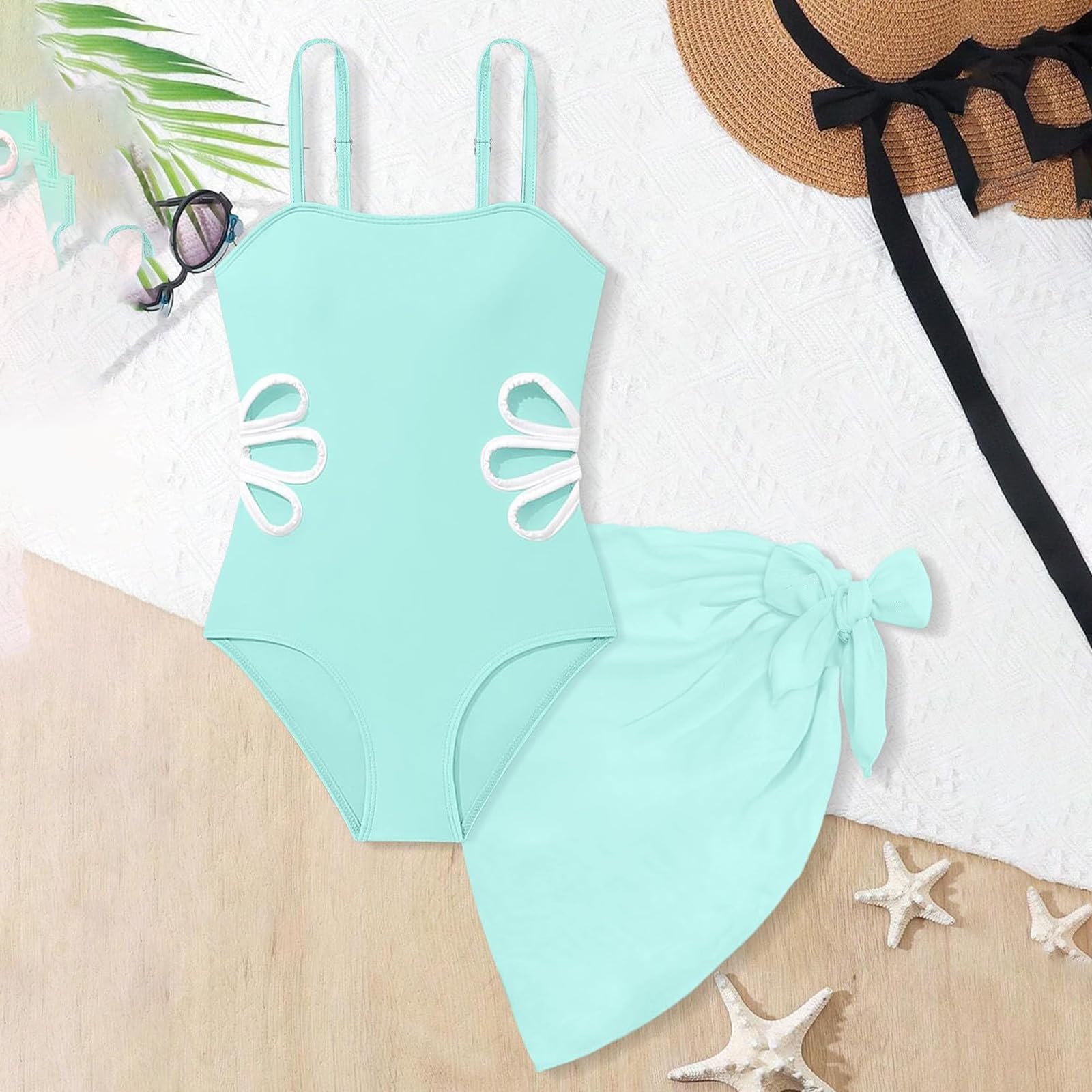 Générique Maillot de Bain Fille Enfant Ensemble Tankini Anti-UV Natation Plage Volants Imprimé Floral Séchage Rapide Vacances Été A111