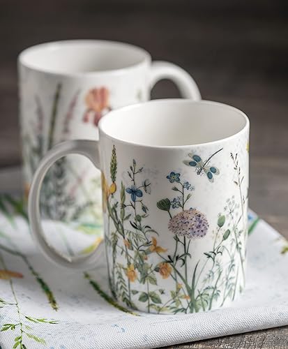 Miniatura 4 de Maison d' Hermine Fleurs De Mai - Taza de café de porcelana fina con asas para regalos, bebidas calientes, café, capuchino, latte, cacao, té,