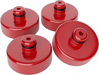 Jack Pad for Tesla Model 3 Y S X, 4Pcs Tesla Tire Puck Lifting Jack Pad Adapter Tool Accessories, HOWBOW Floor Jack Pad Upgraded Polyurethane Protects Your Tesla Battery & Chassis Red Without Stinks