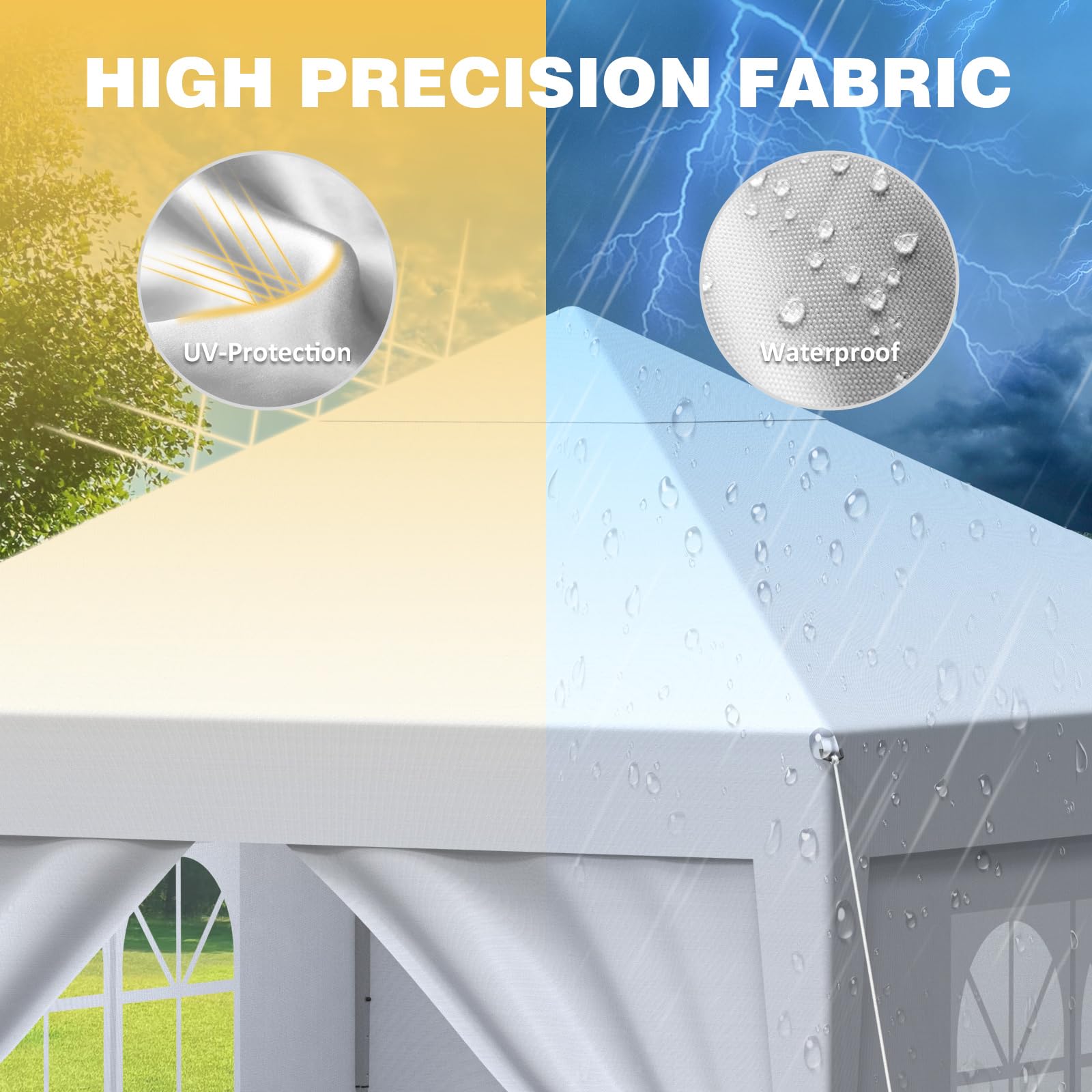 Tonnelle de Jardin 3x3m,Tonnelle Pliante,Tente de Camping avec 4 Côtés、Sac de Transport,Imperméable,Anti UV50+，Hauteur Réglable，Tente Réception,Barnum Pliante pour Exterieur Party Festival,Blanc