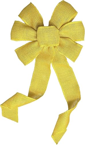 Miniatura 178 de Lazo de corona de cinta de arpillera natural, 10 pulgadas de ancho, colas largas de 18 pulgadas, granja, Pascua, otoño, invierno, Acción de Gracias