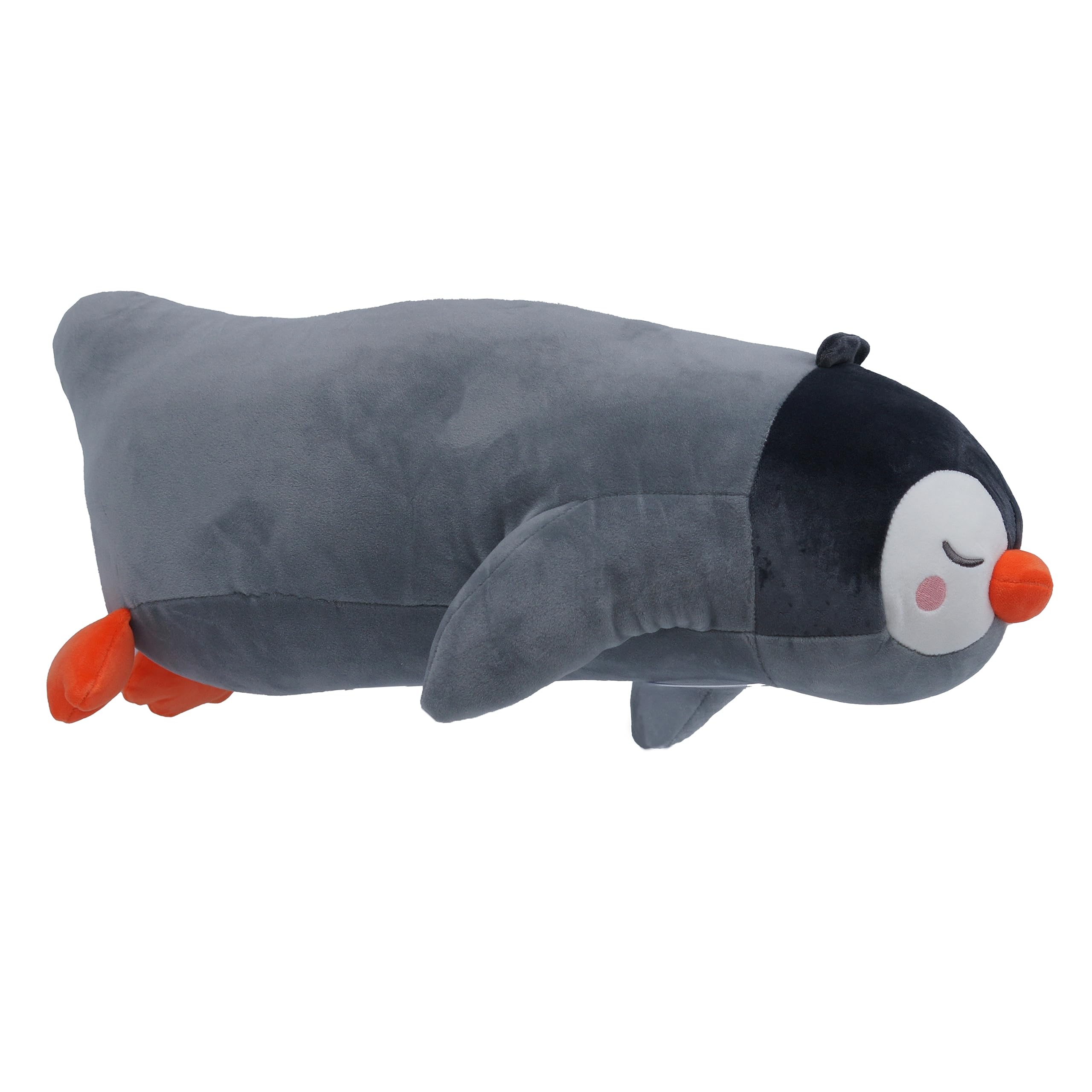 UNUS Seitenschläferkissen Stillkissen Pinguin Kissen für Kinder Lagerungskissen Dekoration extrem weich 75 cm Grau